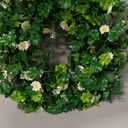 Sggvecsy 18 St. Patrick's Day Shamrocks Wreath for Front Door with Daisy Eucalyptus Leaves 30 Green Lights Artificial Greenery Clover Wreath for Irish St. Patrick's Day Decoration Wall Home Decor