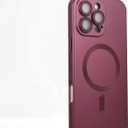 Magnetic for iPhone 16 Pro Max Case,Soft Slim Fit Anti-Fingerprint Sleek Phone Case Cover with Camera Protection,Compatible with MagSafe,Burgundy