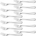 Briout Silverware, Dinner Fork 8 Inches, Forks Set of 12 Premium Food Grade Stainless Steel Forks for Home Kitchen Party Restaurant, Mirror Polished Dishwasher Safe