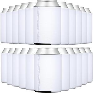 TahoeBay Neoprene Can Coolers (25-Pack) Standard 12 Ounce Cans Blank Beer Sleeves (White)