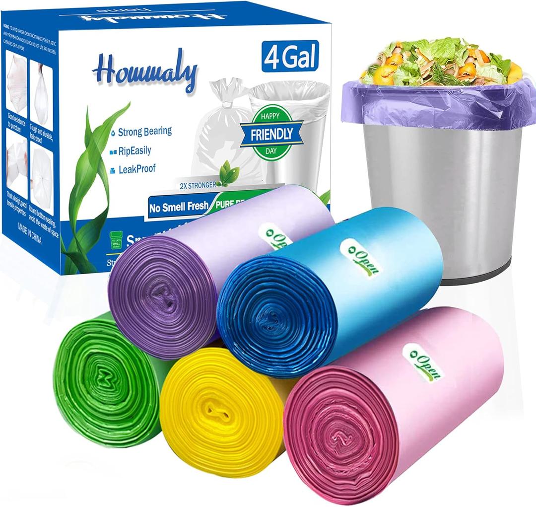 4 Gallon Small Garbage Bags 250 Counts,Trash Bag Bin Liners, 12-15 Liters Bin Bags Wastebasket Bags for home office kitchen Trash Can,Bathroom,Bedroom 