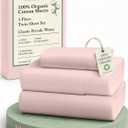 LINEN Eco Friendly 100% Organic Cotton Twin Sheet Set, Hotel Quality Premium Bedding Sheets & Pillowcases Set, Twin Size