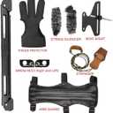 Archery 55" Folding Survival Bow Set for Adults, Portable Recurve Bow for Outdoor Hunting Practice, Right and Left Hand, 25/40/55Lbs