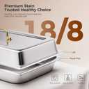 CAMMOO 4 Pans Gold 18/8 (304) Stainless Steel 4 Pack Chafing Dishes for Buffet 9QT Stackable Chafing Dish Buffet Set Food Warmer, Food Warmers for Parties Buffet Catering Events Dinners-RG404