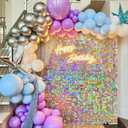 Shimmer Wall Backdrop Iridescent Silver Wall Panels 12Pcs Square Sequin Shimmer Wall Backdrop Decoration for Birthday Party,Wedding, Anniversary