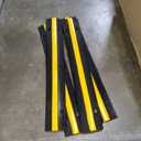 Happybuy 4 Pack of 1-Channel Rubber Cable Protector Ramps Heavy Duty 18000Lbs Load Capacity Cable Wire Cord Cover Ramp Speed Bump Driveway Hose Cable Ramp Protective Cover