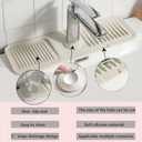 2 x Faucet Mat for Kitchen Sink, 17.7" x 5.5" kitchen sink splash guard 5Slope Fast Draining Design Faucet Guard & Draining Mat silicone sink splash guard, Beige