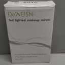 deweisn Floor Mount Tri-Fold Lighted Vanity Mirror with 21 LED Lights, Touch Screen and 3X/2X/1X Magnification, Two Power Supply Modes Make Up Mirror,Travel Mirror (White)