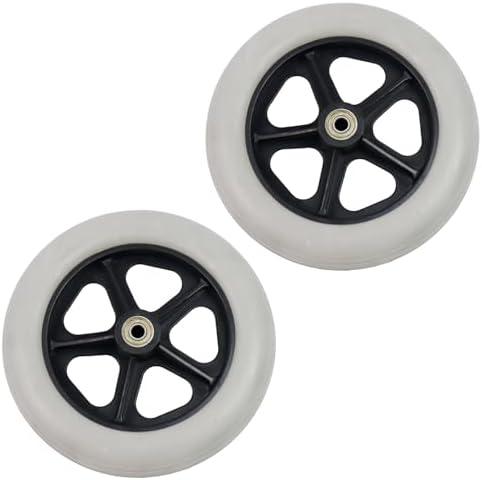 Amazon.com: Risbay 2PCS Grey Wheelchair Wheels 7.48" Front Wheel Replacement Rubber Solid Tire Wheel Replacement : Health & Household