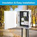 Electrical Junction Box, Outdoor Water Resistant Nema Enclosure, Ventilated ABS Plastic WiFi Project Box with Internal Mounting Panel & Hinged Cover 9.2" Lx 7" Wx 4.6" H