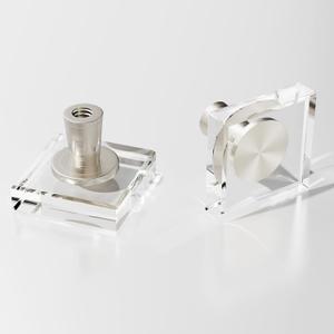 Crystal Kitchen Cabinet 8 Knobs Clear Dresser Knob Cabinets Handles Pulls, Glass Closet Drawer Drawers Cupboard Square Hardware,Satin Brass Copper Bathroom Bedroom Pull Morden Knobs Brushed Nickel