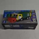 JOYIN Large Friction Powered Garbage Truck Toy Set, Includes Dumpster, Trash Bins, and Learning Cards for Kids, Boy Toys Birthday Gift for Boys Girls Kids Toddler Gift for Christmas (Green)