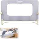 Q-MIULIKE Baby Bed Rail for Toddlers Smooth Flip-Down Safety 1.5m, Grey