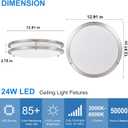 DLLT 2Pack Flush Mount LED Ceiling Light: 13 Inch 5CCT (3000K-6000K) & Dimmable Ceiling Light Fixtures for Bedroom Hallway - 24W Modern Brushed Nickel Super Bright Kitchen Lighting Fixtures Ceiling