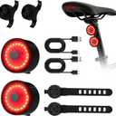Bike Tail Light 2 Pack, Ultra Bright Bicycle Rear Light for Night Riding & Daytime Safety, 60LM USB-C Rechargeable LED Bike Tail Light with 5 Modes,10H Runtime - Waterproof Tail Light for Road Biking