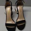 DREAM PAIRS Women's Hi-Chunk High Heel Pump Sandals (8, Black/Nubuck)