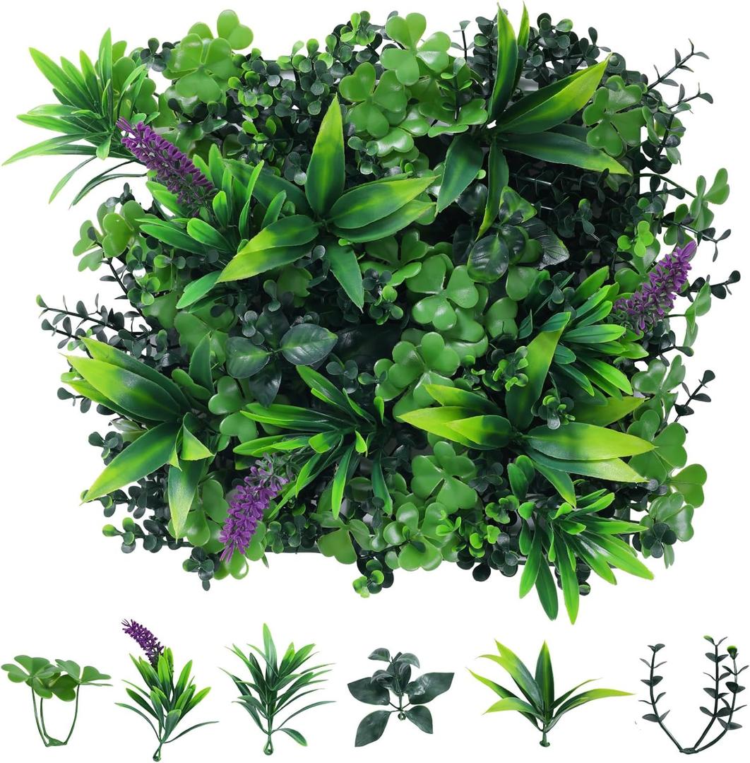 12Pcs 10"x10" Artificial Grass Wall Panels, Privacy Fence Screen