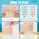 Fish Arena Connect 5 Wooden Toy  Ocean Animal Board Games for Kids, Fun 2 Player Family Strategy Game