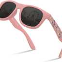 Age 25 Polarized Kids Sunglasses UV400 Protection for Boys & Girls - Flexible, Lightweight, BPA-Free, Wayfarer Frame (Matt Pink)