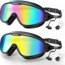 VegoVia Adult Swim Goggles 2 Pack, Anti-Fog 180 Wide View UV Protection Pool Swimming Goggles for Adult Youth Men Women