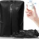 BAGAIL TPU Vacuum Bag for Travel, Reusable Compression Bag with IPX8 Waterproof Zipper, Save Space for Suitcase, Backpack and Carry on (Black, ExtraLarge, With Pump)