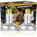MISDOOD Reptile Heat Lamp 100W, 2 Pack Intense UVA Basking Light Bulbs, FlatBase Heat Emitter, Heat Lamp Bulb for Reptile Chickens Pet Brooder