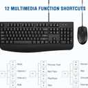 Wired Keyboard and Mouse Combo, EDJO Full-Sized Ergonomic Computer Keyboard with Palm Rest and Optical Wired Mouse for Windows, Mac OS Desktop/Laptop/PC, Black