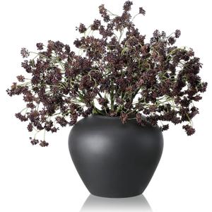 Thiccywoov 6 Pcs Plum Faux Berry Stems Artificial Dusty Sedum Berry Stems Picks Branches Faux Spray for DIY Holiday Farmhouse Home Mantel Harvest Decorations (16 Inch) (Vase Not included)