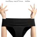 EcoPeriod Period Underwear for Women Heavy Flow Leakproof Menstrual Underwear Seamless Period Panties (Black, S)
