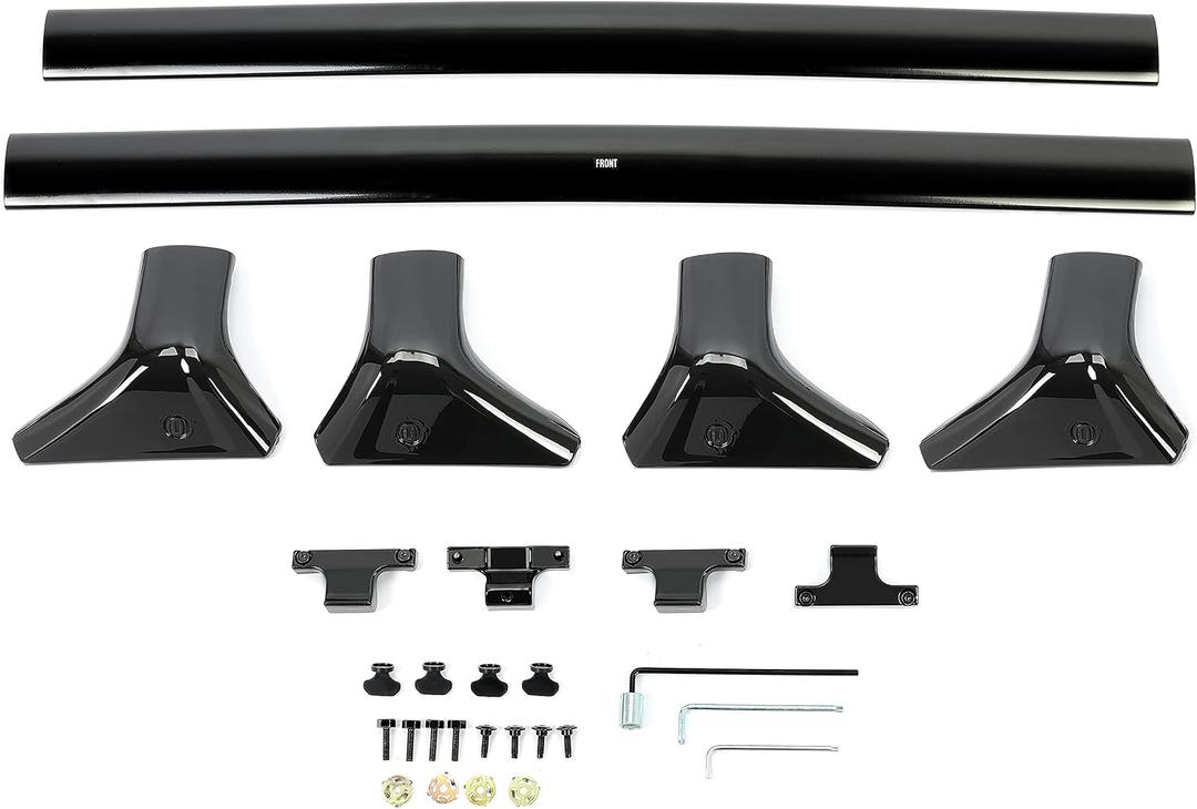 Roof Rail Crossbar Set Compatible with 2016-2021 Lexus RX350 RX450H 2018-2021 RX350L RX450HL Without Panoramic Sunroof Black Aluminum