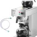 NUPANT 12-Cup Commercial Coffee Maker with Water Line 1.8L Auto-Filling Drip Coffee Maker Machine with 2 Glass Carafes and 2 Warmers Stainless Steel Pour over Coffee Brewer for Restaurant Office cafe