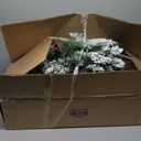 5 FT Pre-Lit Slim Christmas Tree Flocked Xmas Decoration 11 Modes 150 LED Lights