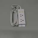 Cruise Essentials - Flat Plug Power Strip, Addtam 5 ft Ultra Flat Extension Cord with 6 Outlets Extender, No Surge Protector for Cruise Ship, Travel, Dorm, Home Office, ETL Listed (White)