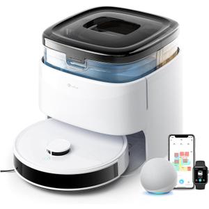 Lefant Robot Vacuum and Mop, 12000Pa Suction,Multifunctional Dock with Hot Water Self-Cleaning&Drying, Obstacle Avoidance,90-Day Self-Emptying, 5G WiFi Alexa/APP/iWatch Control, M3 White