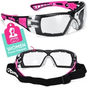 SAFEYEAR Women's Anti Fog Safety Goggles Glasses with HD Anti Scratch Resistant Lenses Work Goggles for Nurse Eye Protection (Purple)