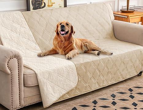 Ameritex Waterproof Dog Bed Cover Pet Blanket with Anti-Slip Back for Furniture Bed Couch Sofa (52x82 Inch, Pack of 1, Beige)