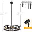 Black Semi Flush Mount Ceiling Lights, Sloped Dining Room Light Fixture Farmhouse Hexagon Chandelier, Kitchen Island Pendant Lighting Adjustable Height for Entryway Hallway Foyer