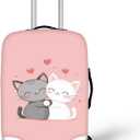 TODIYADDU Pink Cat Luggage Protective Cover Travel Suitcase Cover Elastic Dust Cases for 18 to 32 Inches Practical Travel Accessories Luggage Dust Cover Gifts, Size S