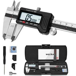 Werka Digital Caliper, 0-6” Calipers Measuring Tool, Auto-Off Micrometer Caliper with 0.001”High-Accuracy,Inch/Fraction/Millimeter Conversions Button,4 Measuring Ways, Stainless Steel Construction