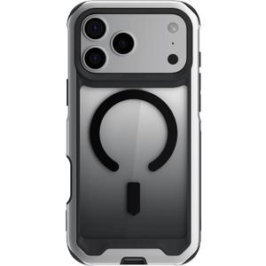 Ghostek Atomic Slim iPhone 17 Pro Max Case, Compatible with Apple MagSafe Accessories, Aluminum Metal Bumper, Shockproof Drop Protection, Wireless Charging, 6.9 Inch, Silver