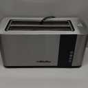 Mueller UltraToast Full Stainless Steel Toaster 4 Slice, Long Extra-Wide Slots for Bagels and Waffles, 6 Browning Levels, LED Display, Cancel/Defrost/Reheat Functions & Removable Tray, Kitchen Gadgets