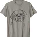 Line Art Dad Mom Dog - Shih Tzu T-Shirt, XXL