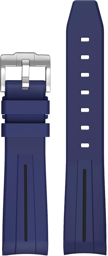 Bands for Moonswatch Watch,Curved No Gap Rubber Strap Compatible with Omega X Swatch Moonswatch Speedmaster/Rolex/SEIKO 20mm Watch,Swatch Omega Moonswatch Speedmaster Watch Replacement Band Men Women
