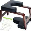 Yoga Headstand Bench, Stand Yoga Chair for Balance Training, Core Strength Building, Upside Down Chair for Relaxation, Handstand Trainer Inversion Chair for Home Gym (Chocolate Black)