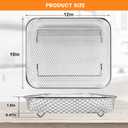 Air Fryer Basket Replacement for Nuwave Bravo XL Air Fryer Toaster Convection Oven, 12 * 10'' Non-stick Mesh Air Fryer Stainless Steel Basket Wire Rack Accessories Parts, Dishwasher Safe