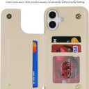 iCoverCase Compatible with iPhone 16 Wallet Phone Case with Card Holder for Women Men, [RFID Blocking] Card Slots PU Leather Protective Wallet Case 6.1 Inch (Beige)