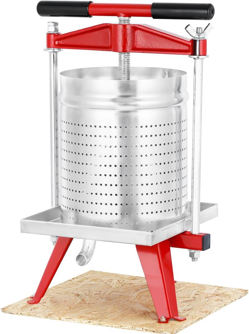 4 Gallon / 15L Mosakar Fruit Apple Press. All juice contact parts are AISI 304 Stainless Steel. Grape  Cider Press for Home Use