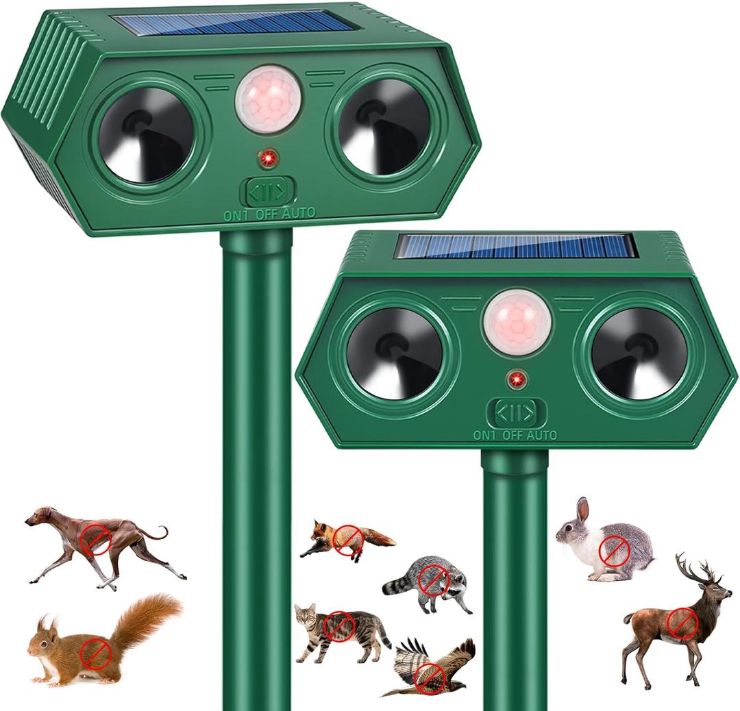 2026 Sonic Fortress Pro Deer Repellent Solar Ultrasonic Animal Deterrent Devices Outdoor Squirrel Repellent Cat Deterrent with IP65 Motion Sensor to Scare Raccoon Rabbit Dog Skunk for Garden (2)