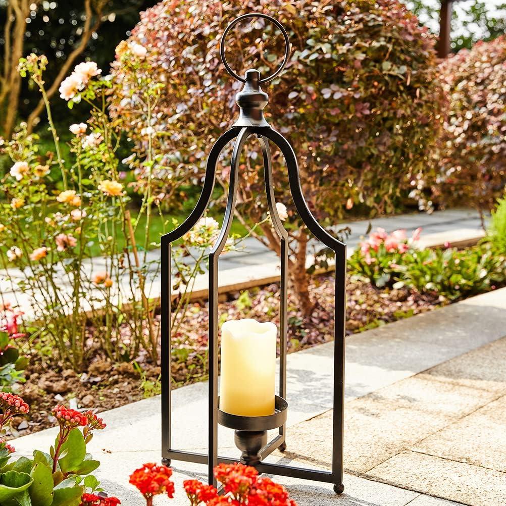 Glitzhome 22" H Modern Farmhouse Black Metal Lantern Decorative Hanging Candle Lanterns (Large) Glitzhome 22" H Modern Farmhouse Black Metal Lantern Decorative Hanging Candle Lanterns (Large)
