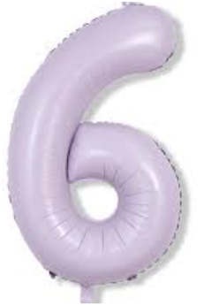 DUSTY PURPLE BALLON NUMBER 6 LARGE SIZE